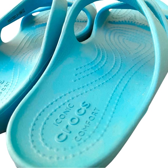 Crocs Kade II Women’s Sandals 10 Aqua Flip Flop Slides - Picture 4 of 9